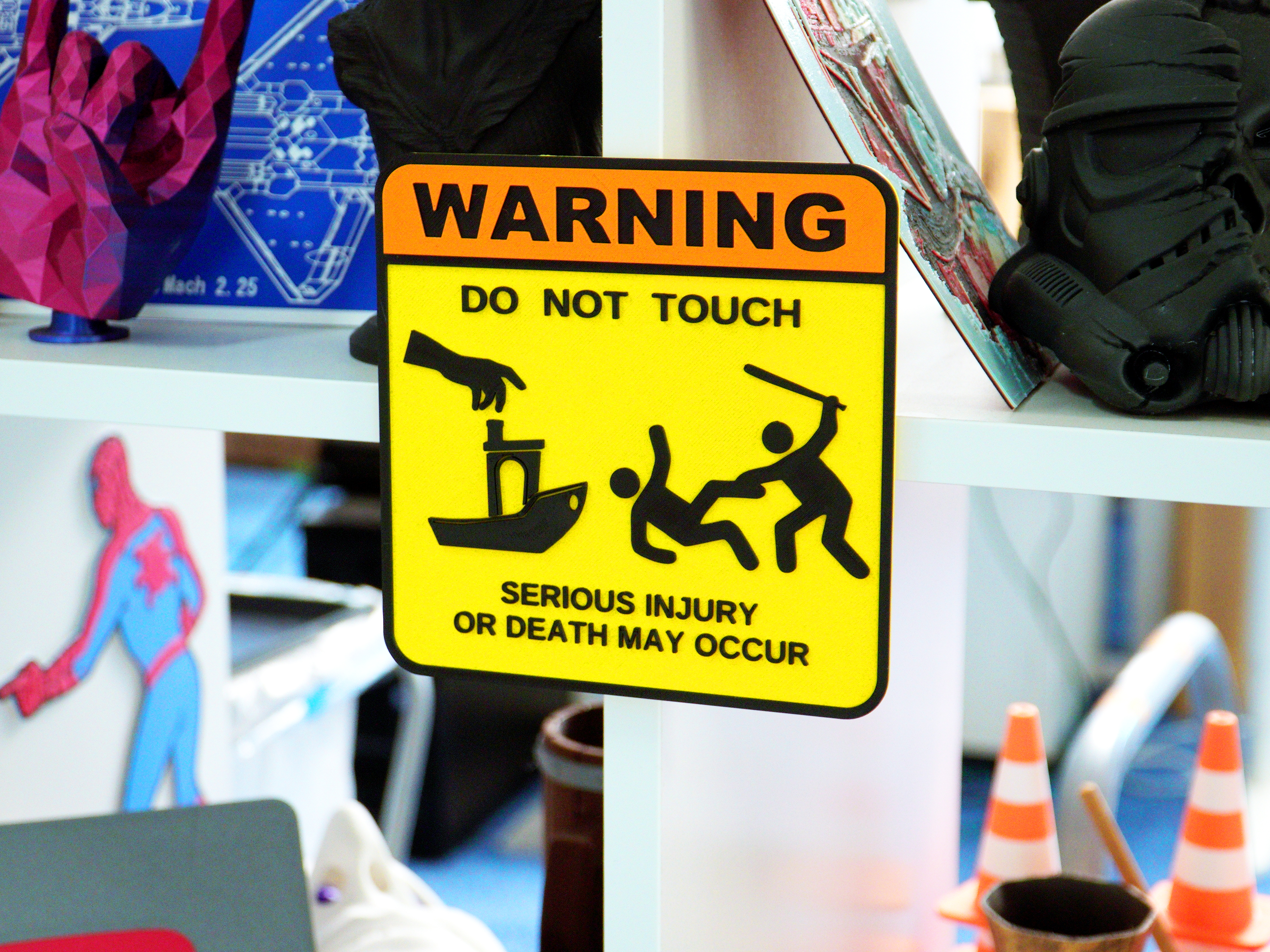 Showcase Shelf Warning Sign