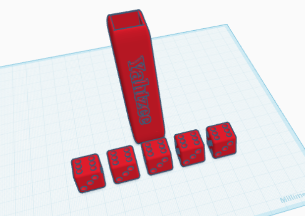 Minimalist Yahtzee Cup With Dice
