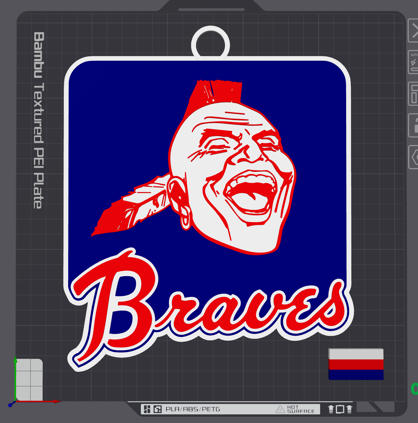 Atlanta Braves Screaming Oversized Necklace Logo