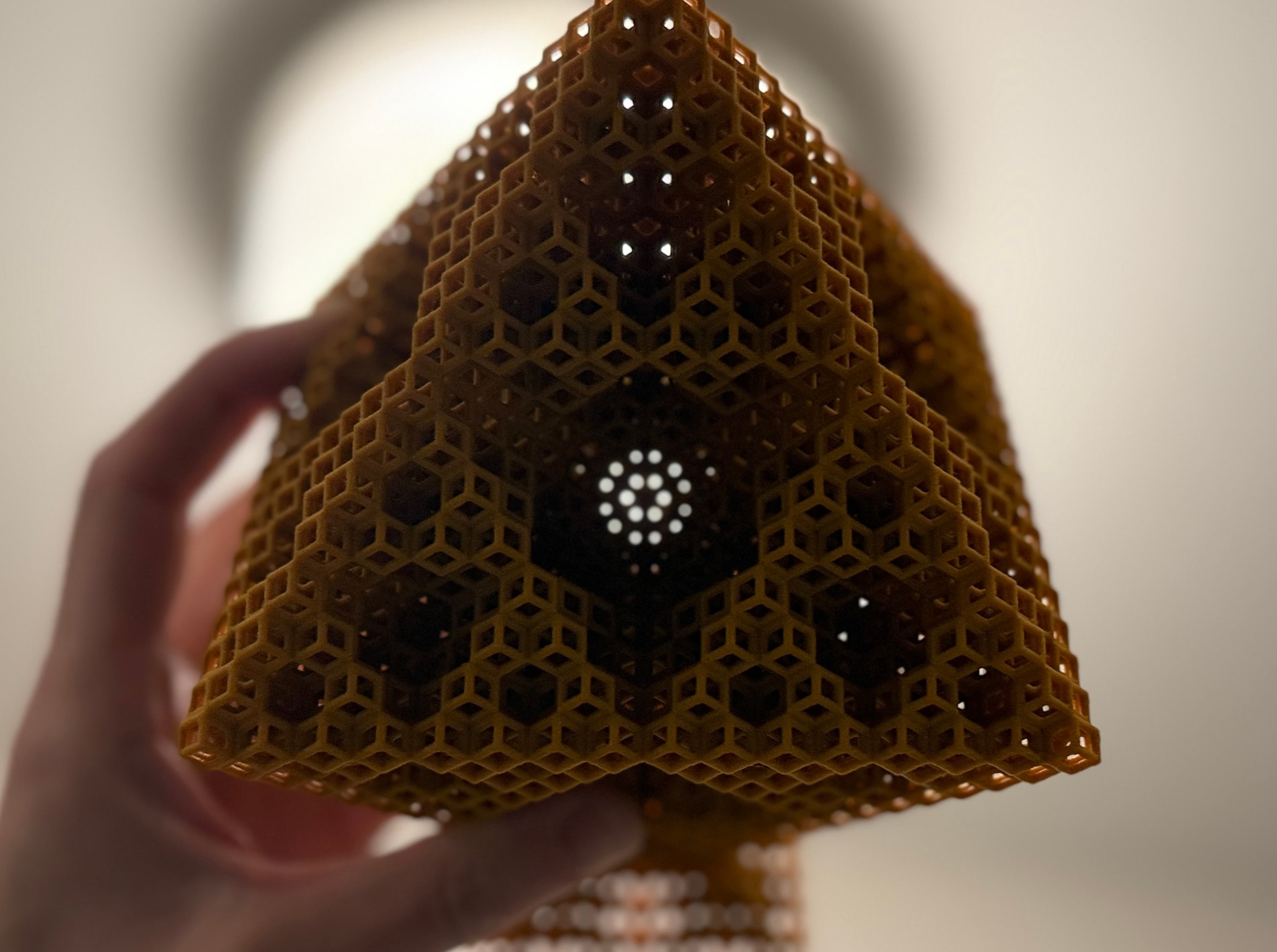 Wireframe Rhombic Dodecahedral Sierpiński Octahedron Fractal Structure - Level 4