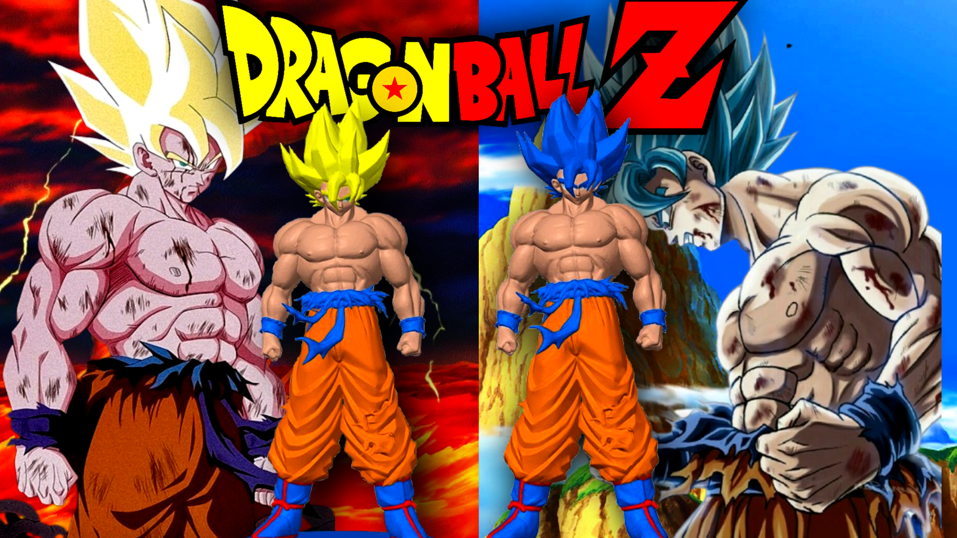 Goku Super Saiyajin y Goku Super Saiyan Blue