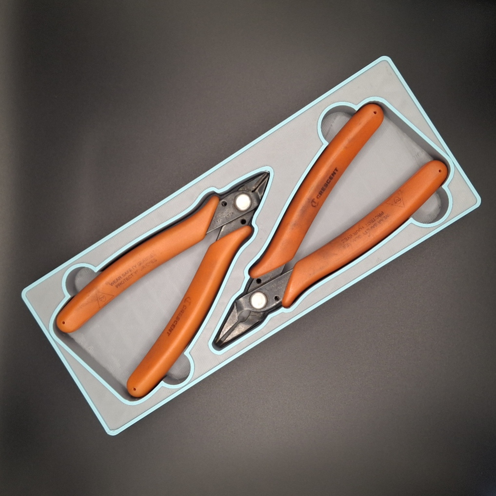 Gridfinity Crescent Mini Cutters & Needle-Nose Pliers Set Holder — miniatura 3