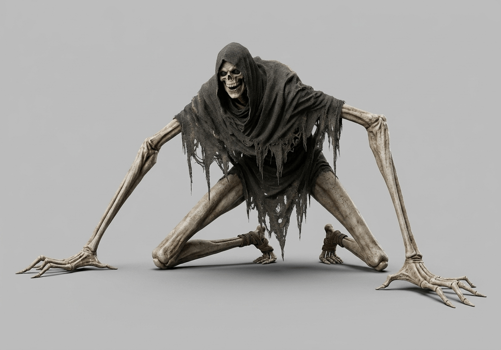 Horror Art - Long Arm Wraith Crouching