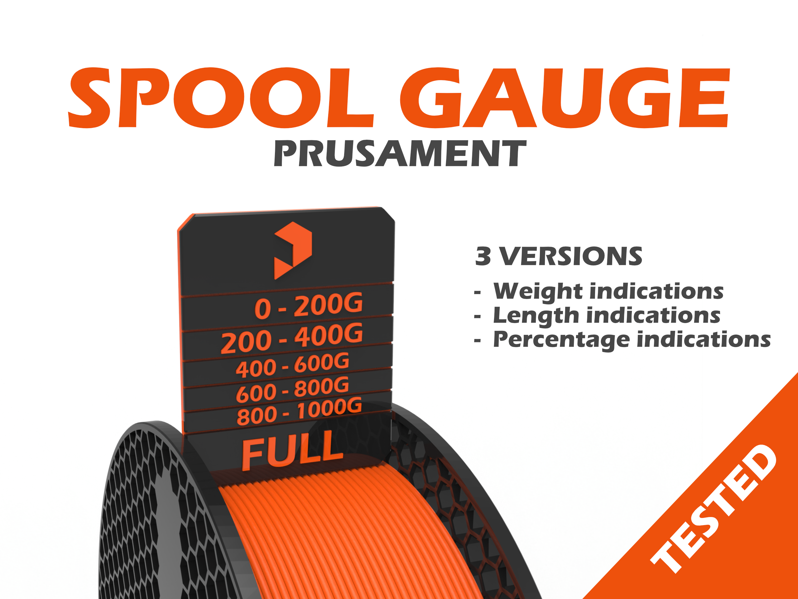 SPOOL GAUGE - FILAMENT TESTER - (Tested) 3D model thumbnail