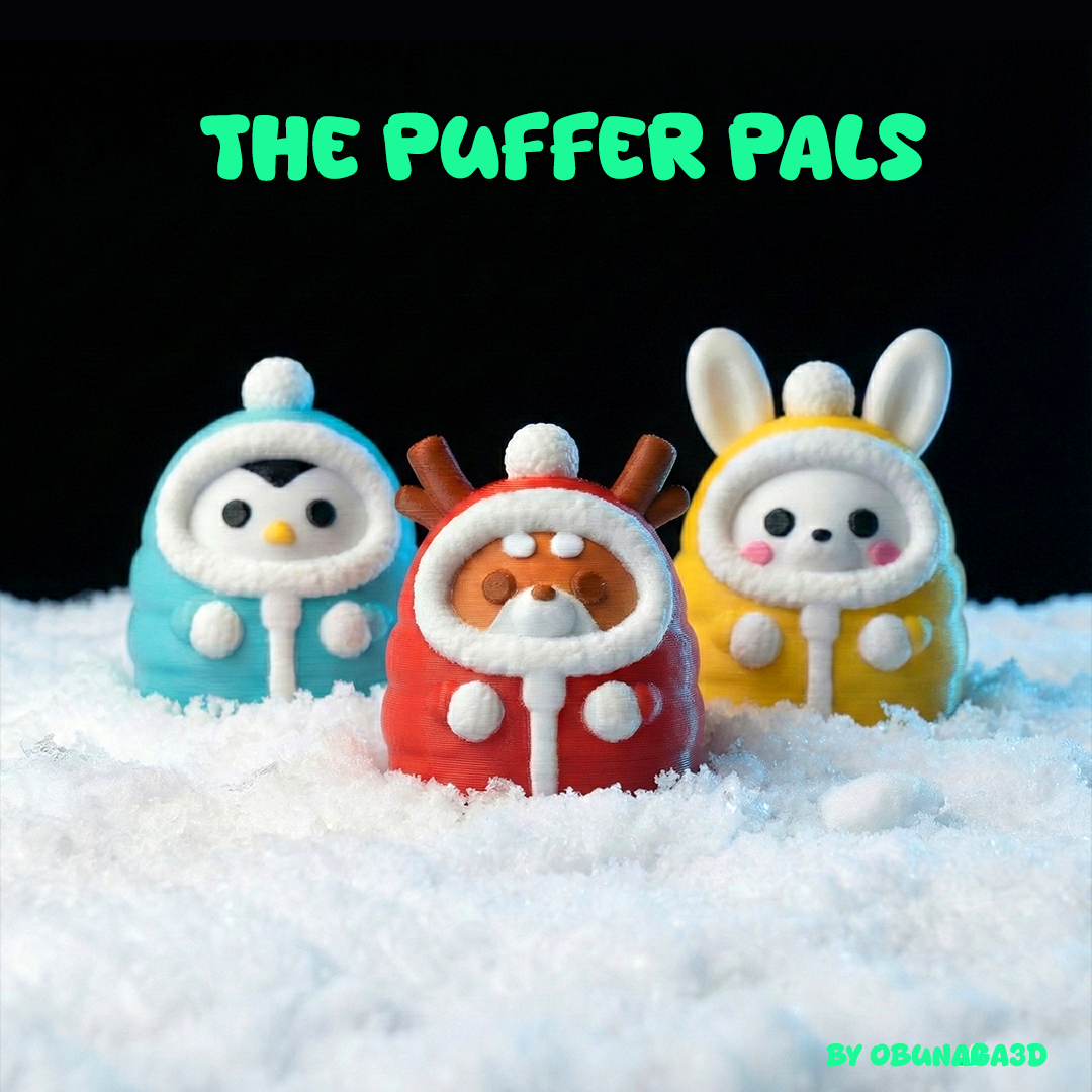 The Puffer Pals - Penguin, Reindeer & Rabbit