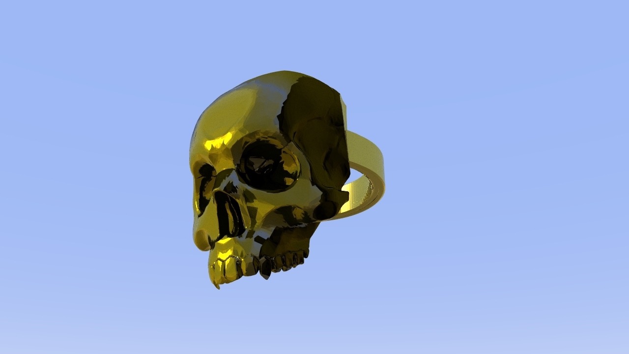 Miniatura 2 do modelo 3D Skull ring