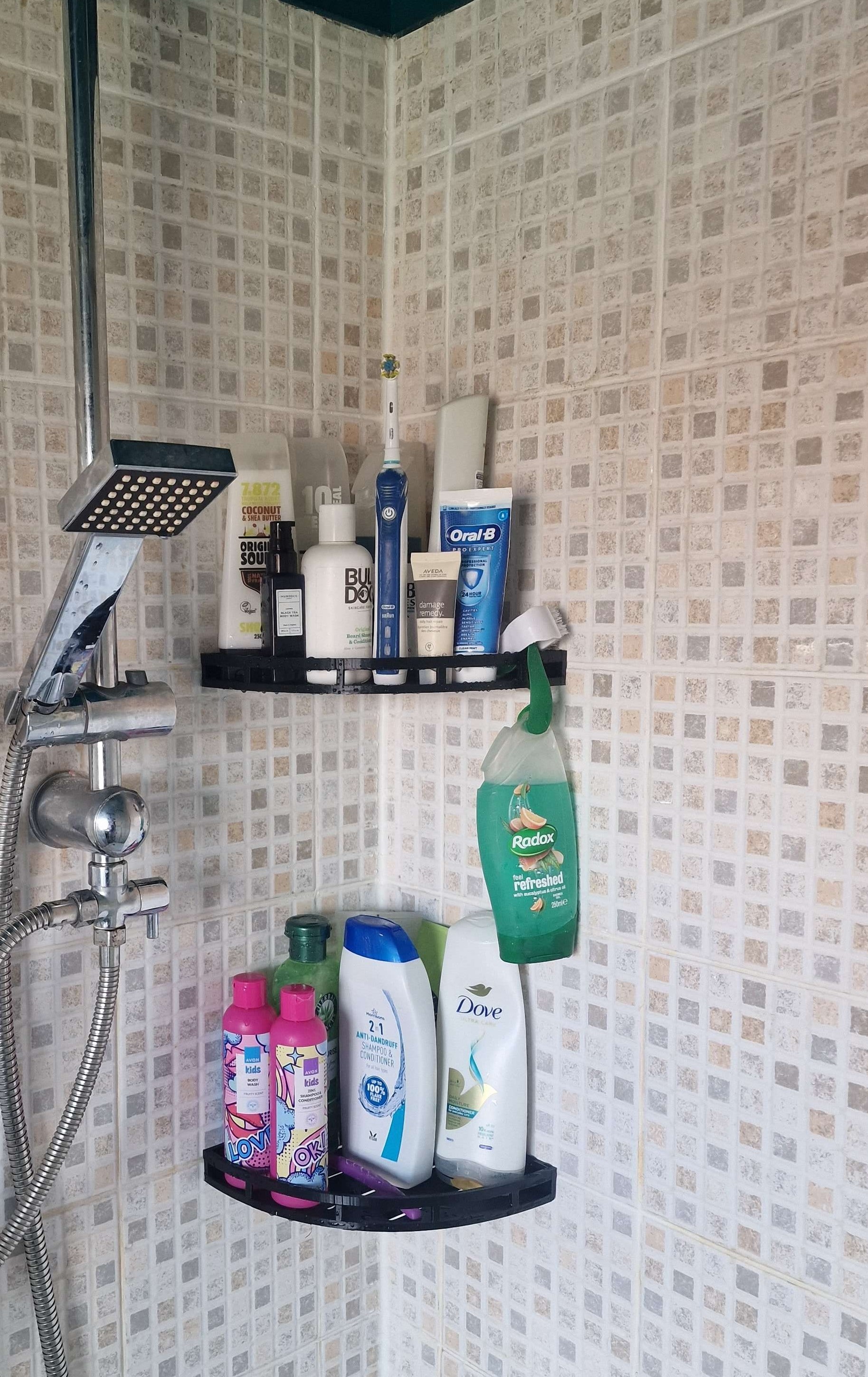 Shower corner shelf