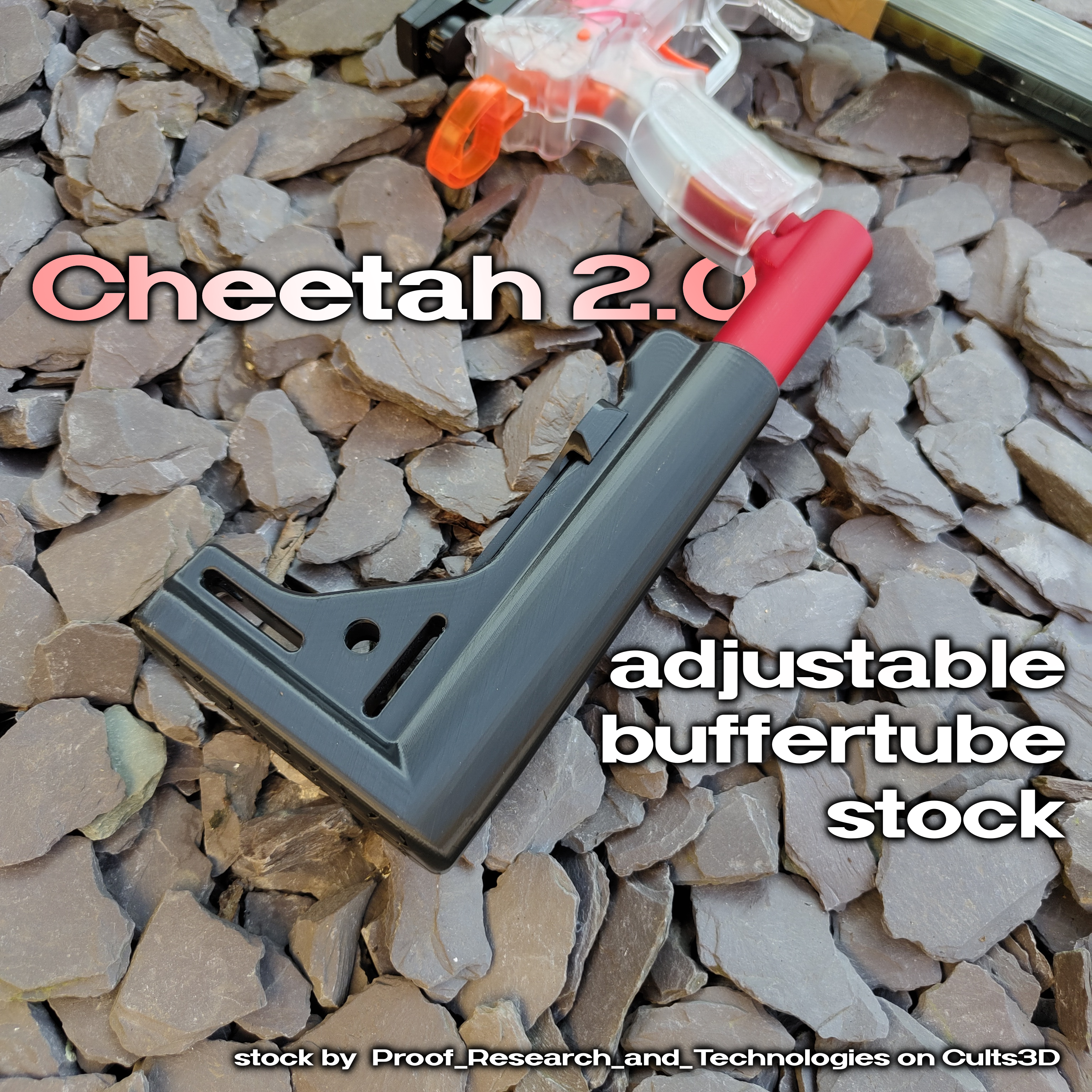 Cheetah 2.0 adjustable buffer tube stock