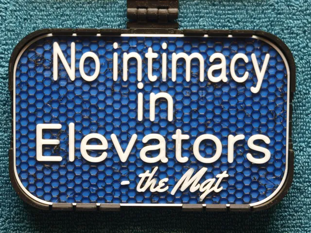 Mgt Sign: No Intimacy in Elevators