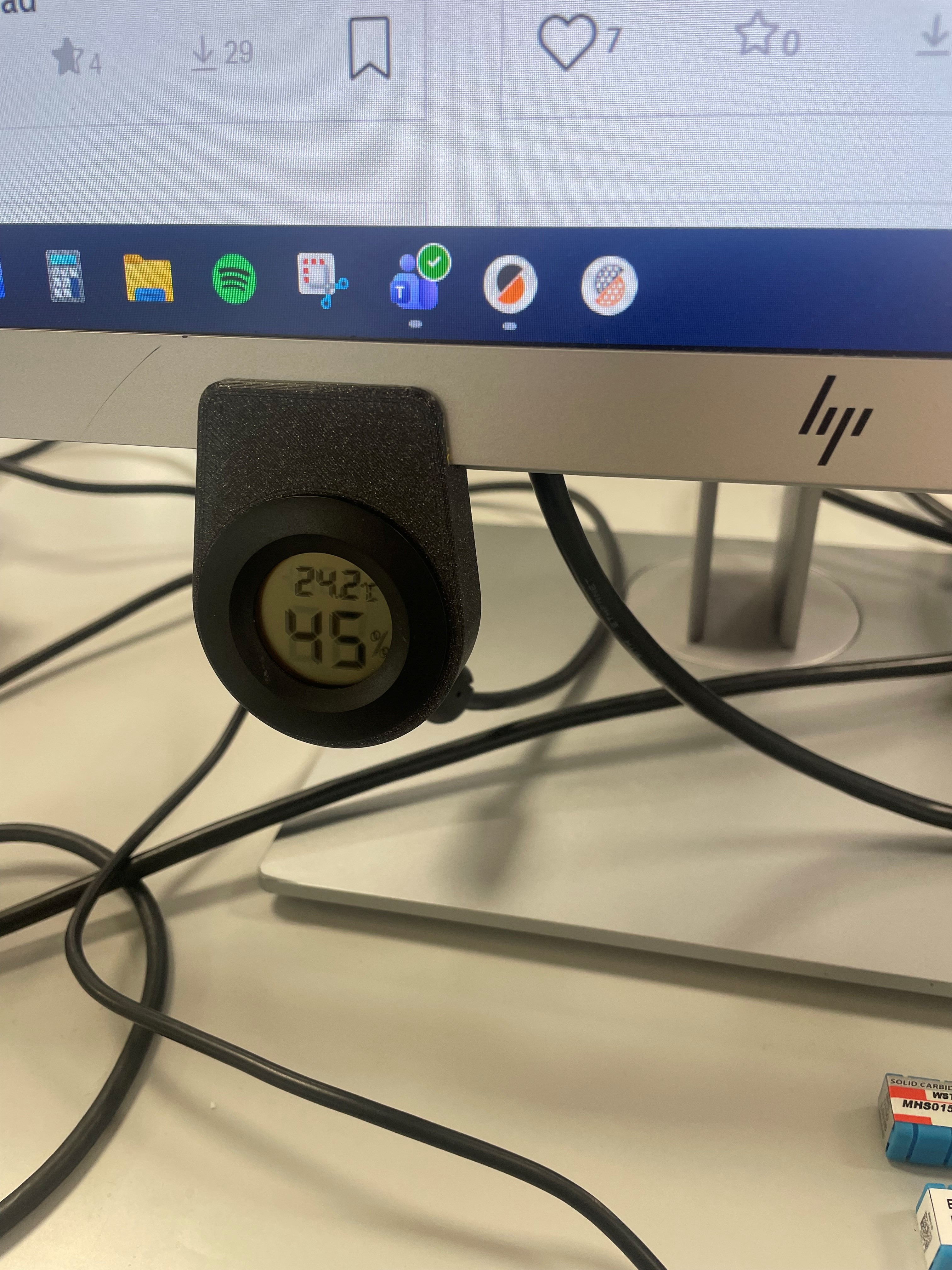 Carcasa Higrometro-termometro para monitor