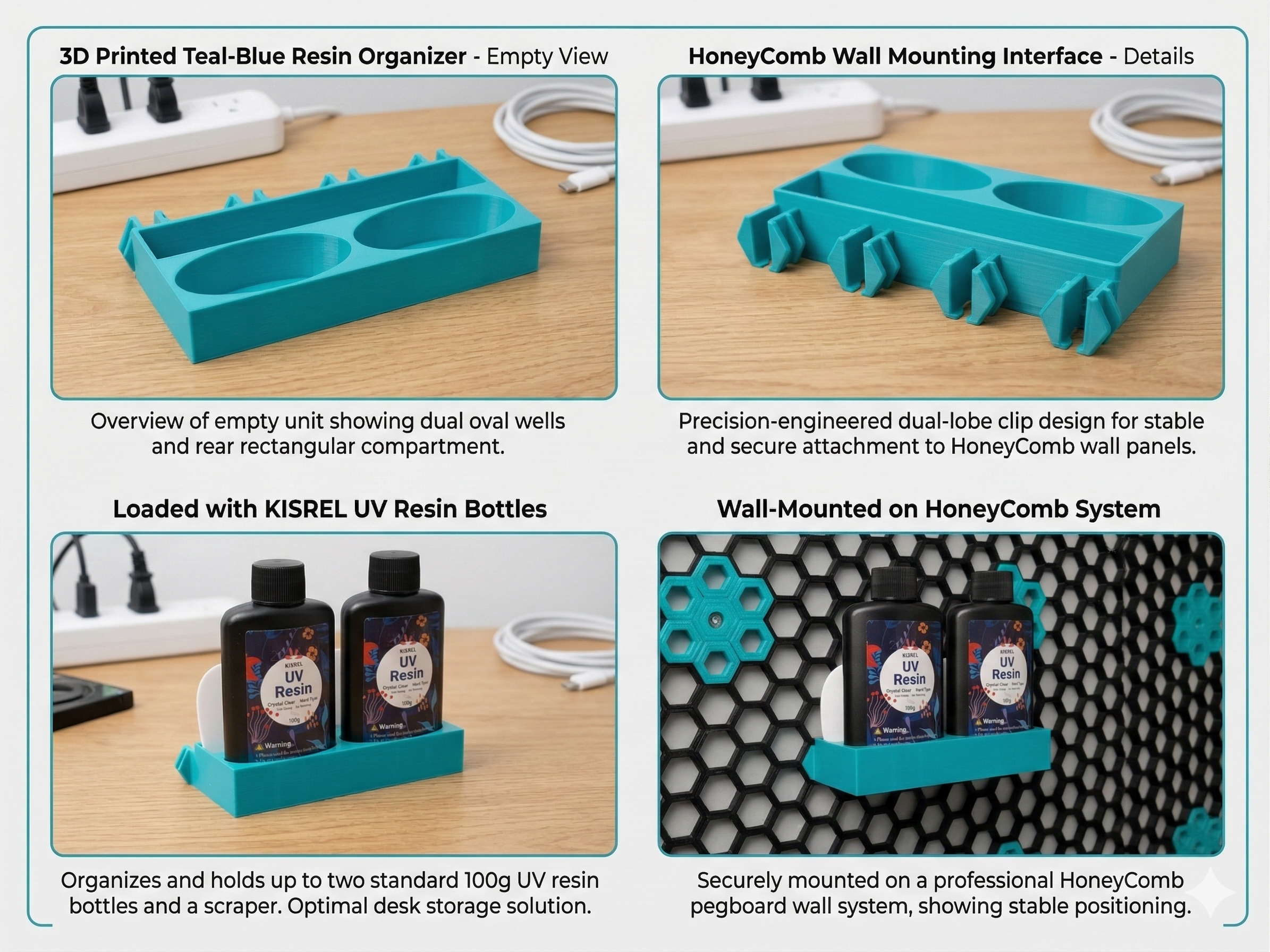 HSW Mount for Kisrel UV Resin Kit (Dual 100g Bottles & Oval Light)