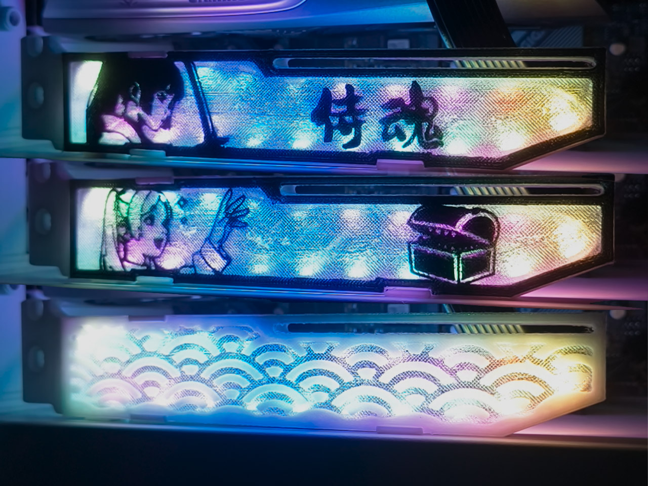 RGB GPU Support Brace (With Customizable Plate)