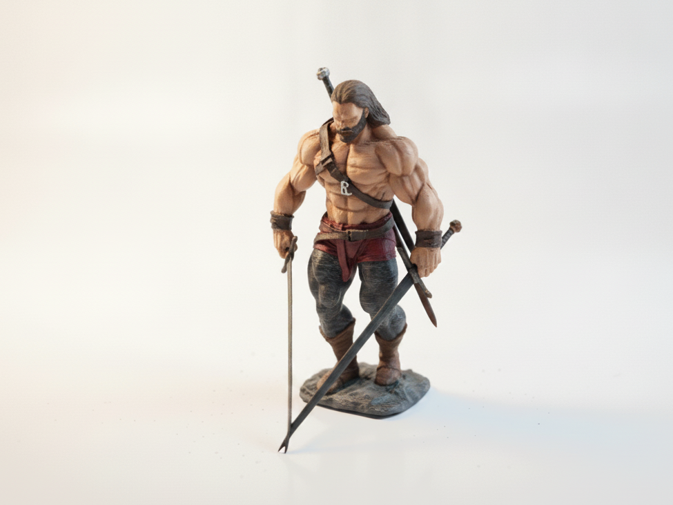 Buff Geralt Warrior Figurine 3D Printable