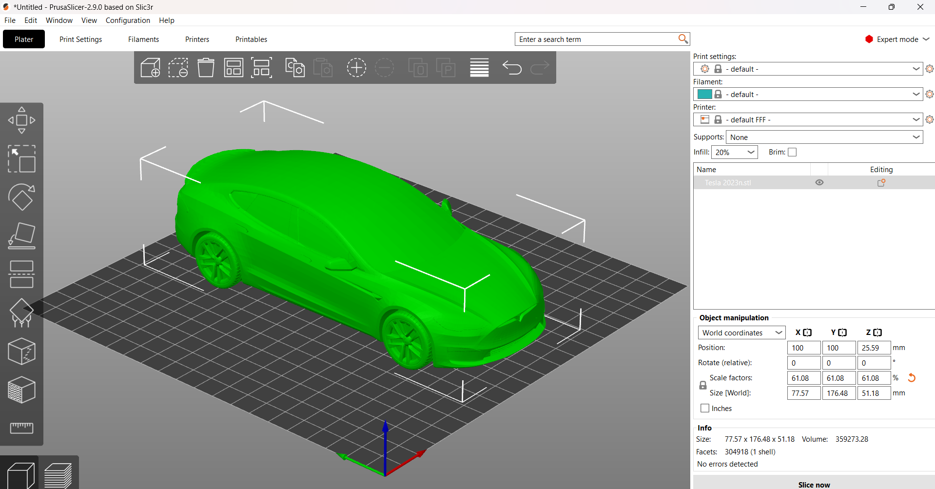 Tesla Model S 2023 STL – Realistic Low Poly 3D Printable Car Model