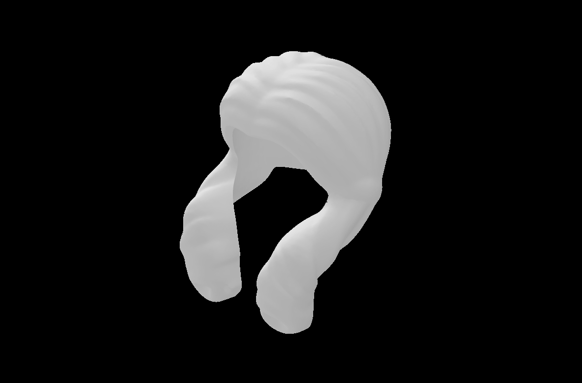Lego Compatible (8006.dat) Minifig Hair Female Long with Center Part and Front Curled Pigtails