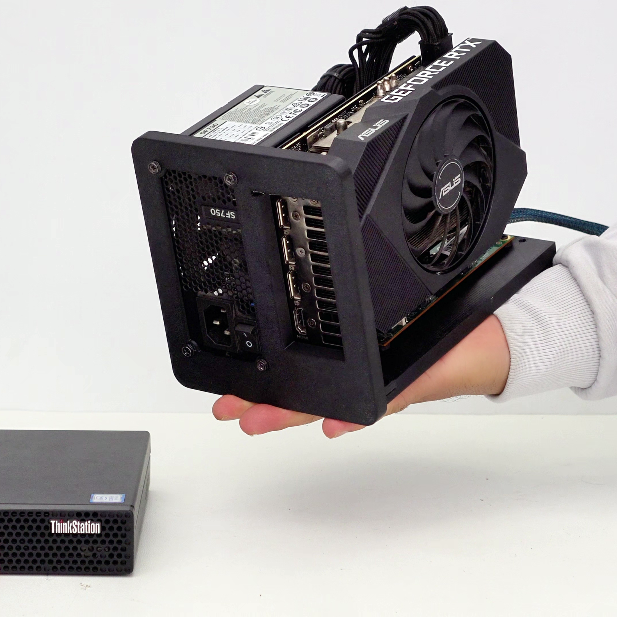 DIY Micro PCIe SlimSAS 8654 eGPU testbench