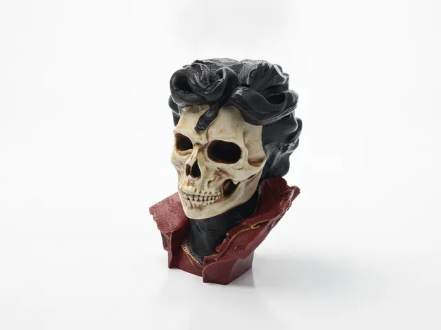 Half Skull Face Gothic Sculpture 3D Printable