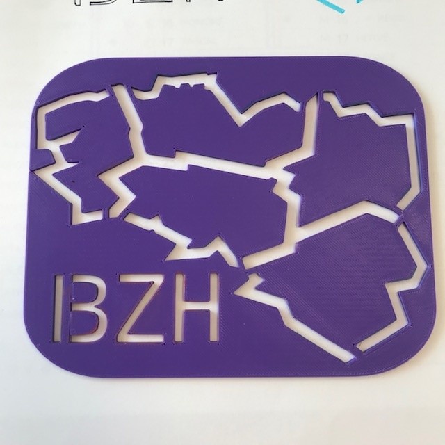 Pochoir carte Bretagne 5 départements 3D model