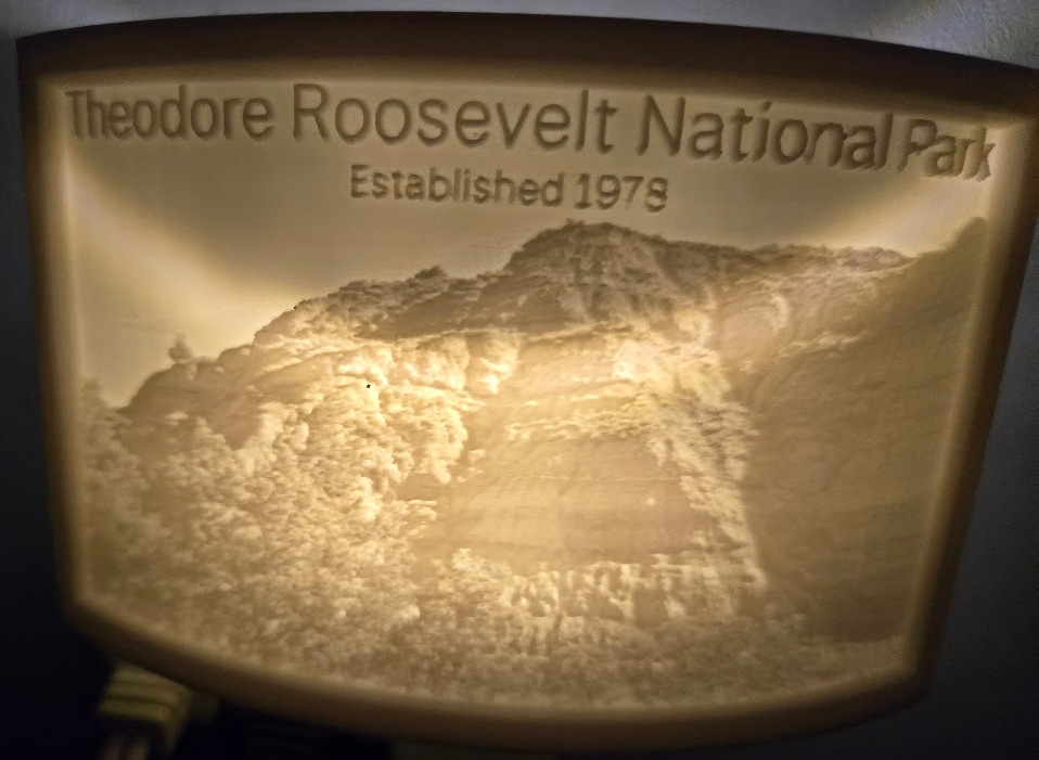 Theodore Roosevelt National Park Nightlight Lithophane