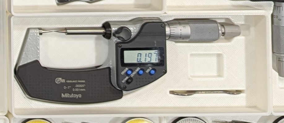 Mitutoyo 342-351-30 0-1" Point Micrometer Gridfinity Bin
