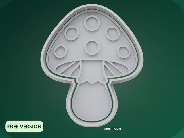 Witchcraft Ingredients Mushroom Cookie Cutter STL – 3D Print Biscuit Mold