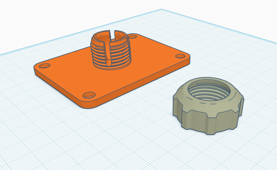 1" Ball Mount Backy 3D model thumbnail