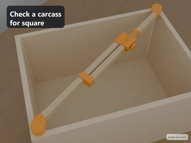 Pinch Rods for Squaring Cabinets – Disc-Tip Heads + Zero-Set Diagonal Scale, Use Your Own Sticks