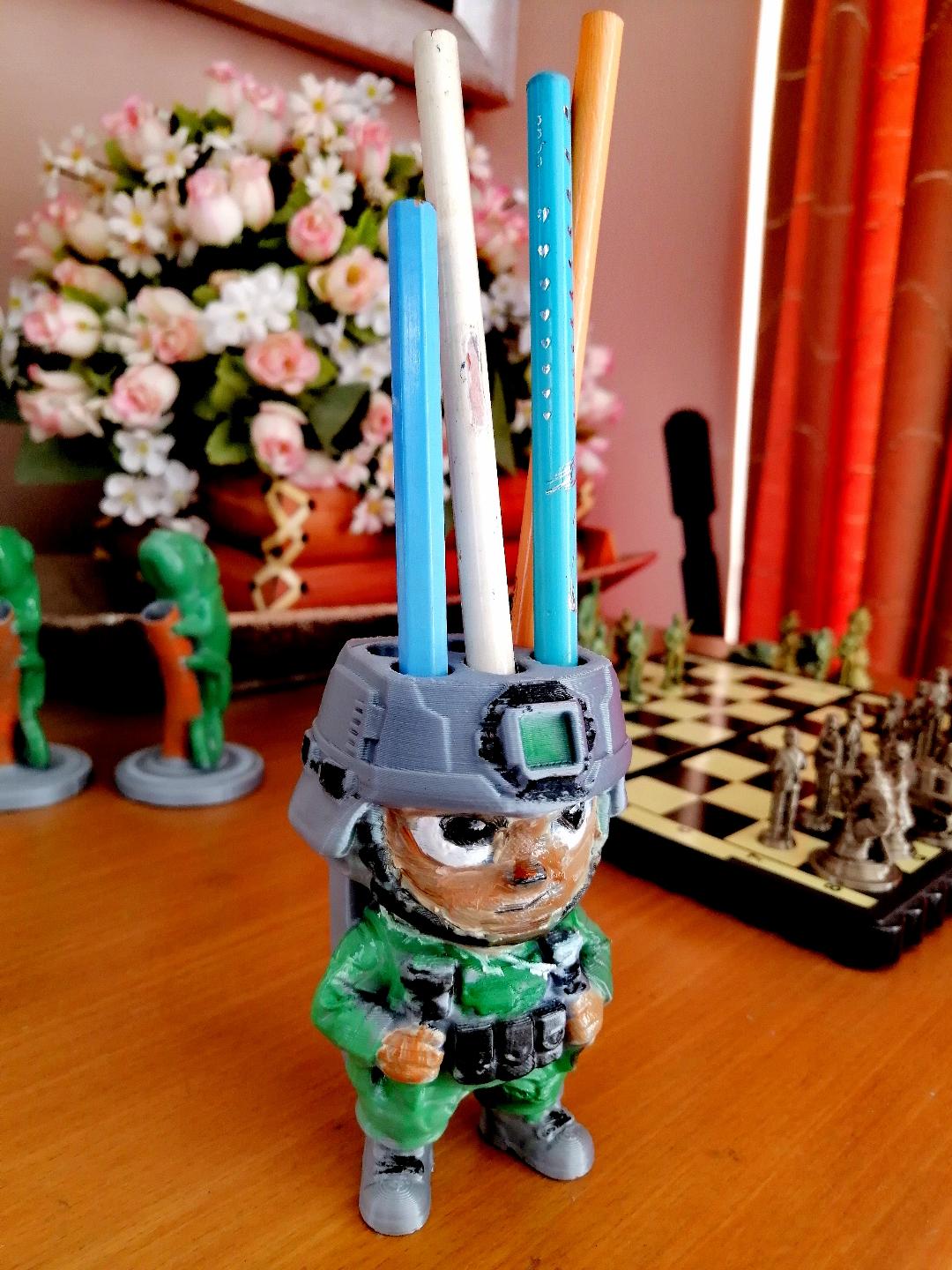 Toy Soldier Pen Holder