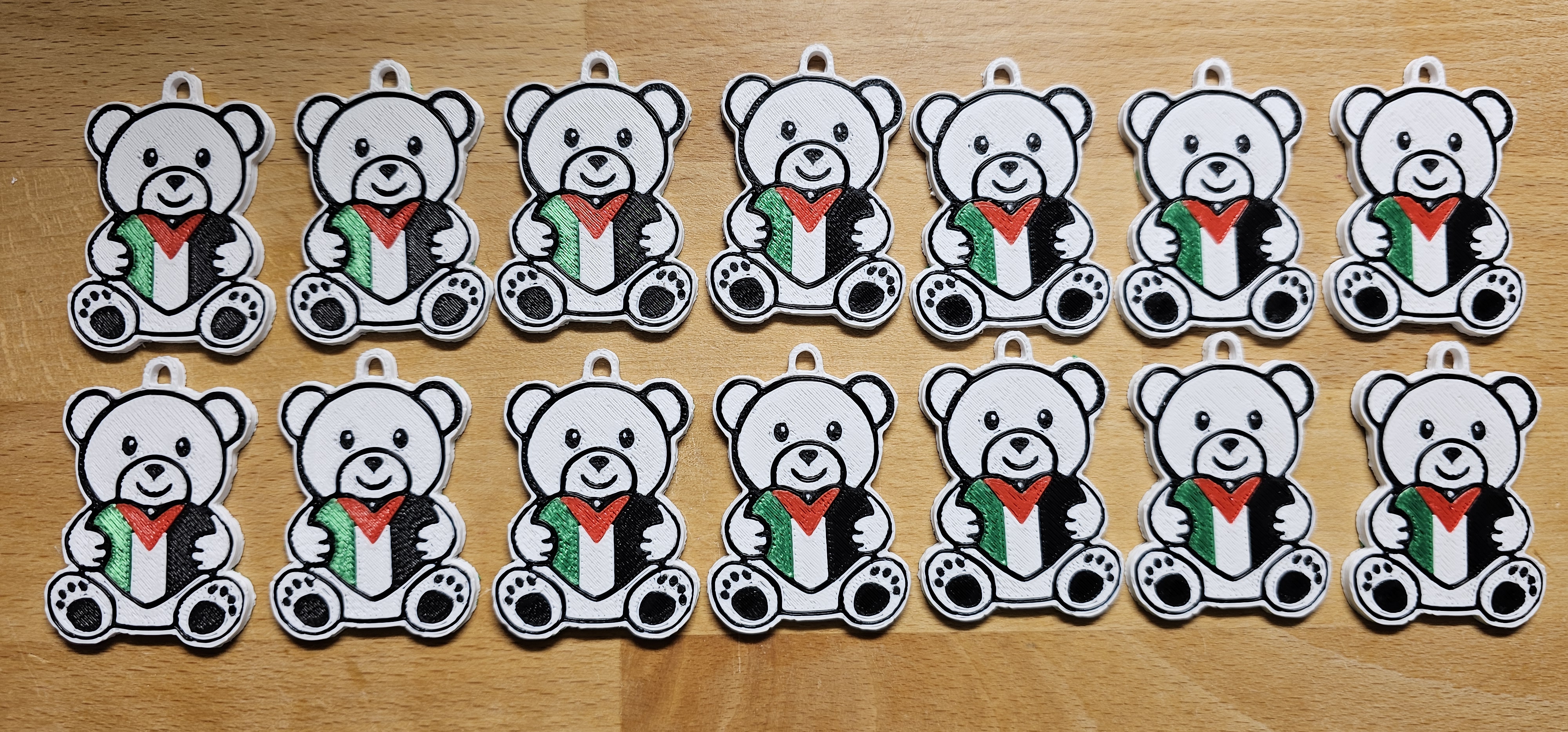 Teddy bear holding Palestine heart