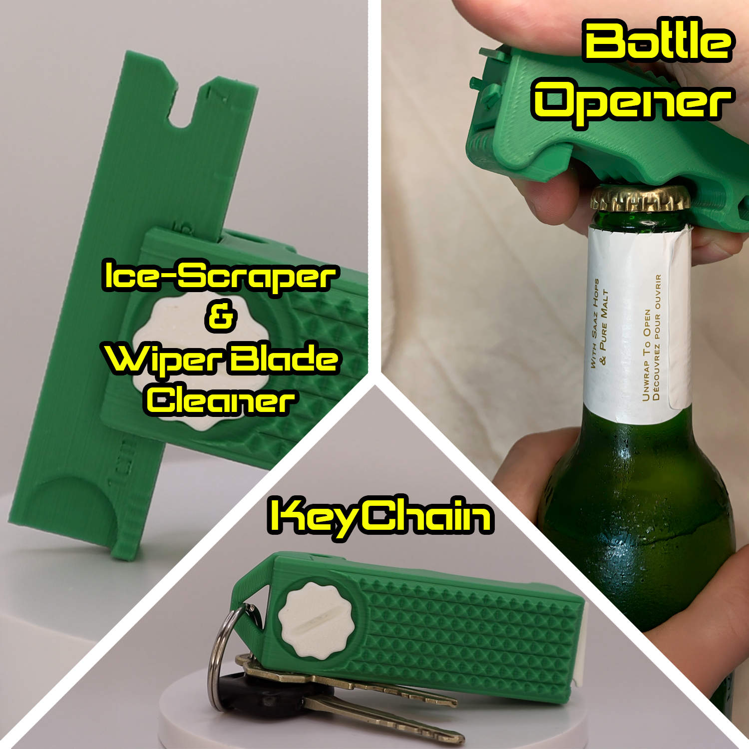 PocketPilot 10-in-1 Ice Scraper Everyday Carry Multitool 3D model