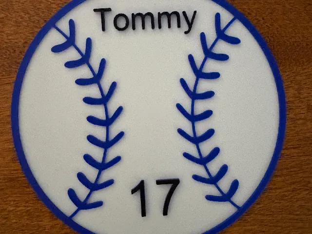 Baseball Plaque Add Name and Number in Slicer "EASY"