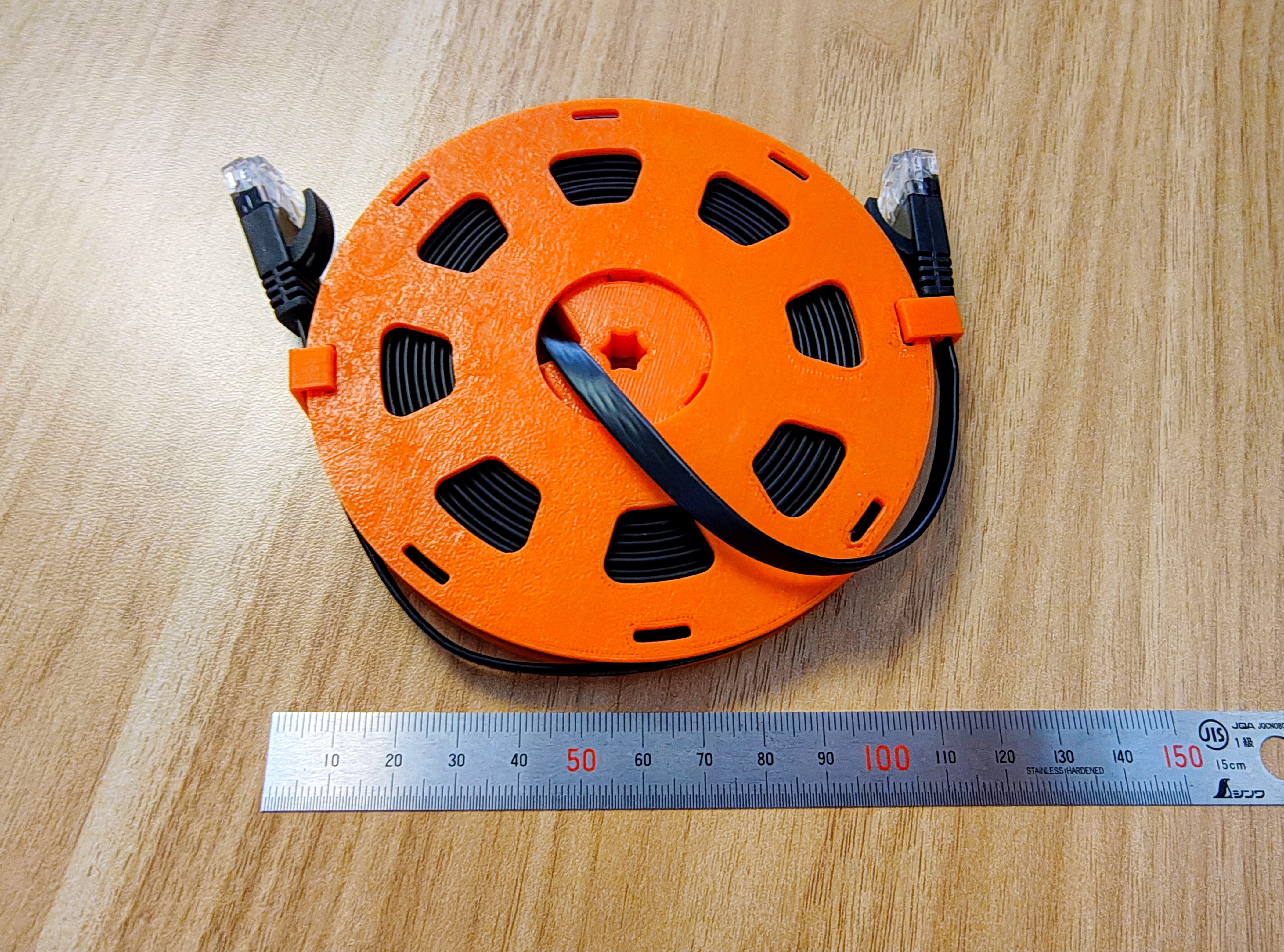Flat ethernet cable spool with drill winding core (5m)