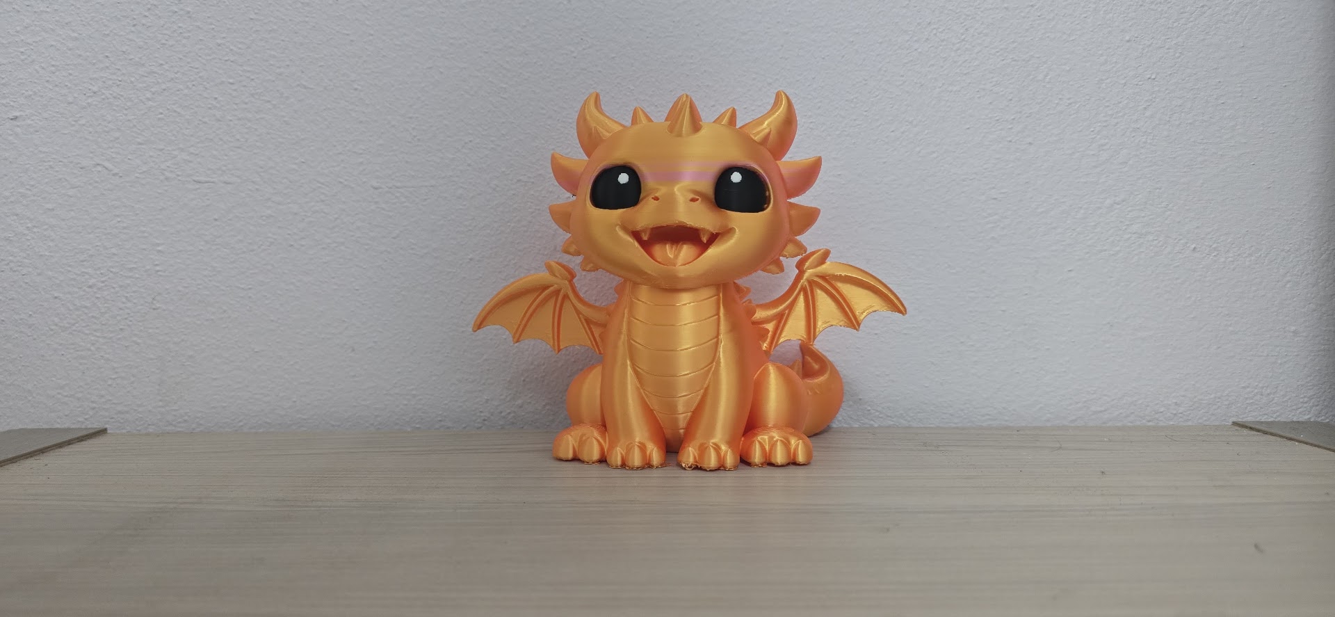 Sitting Cute Golden Dragon Figurine