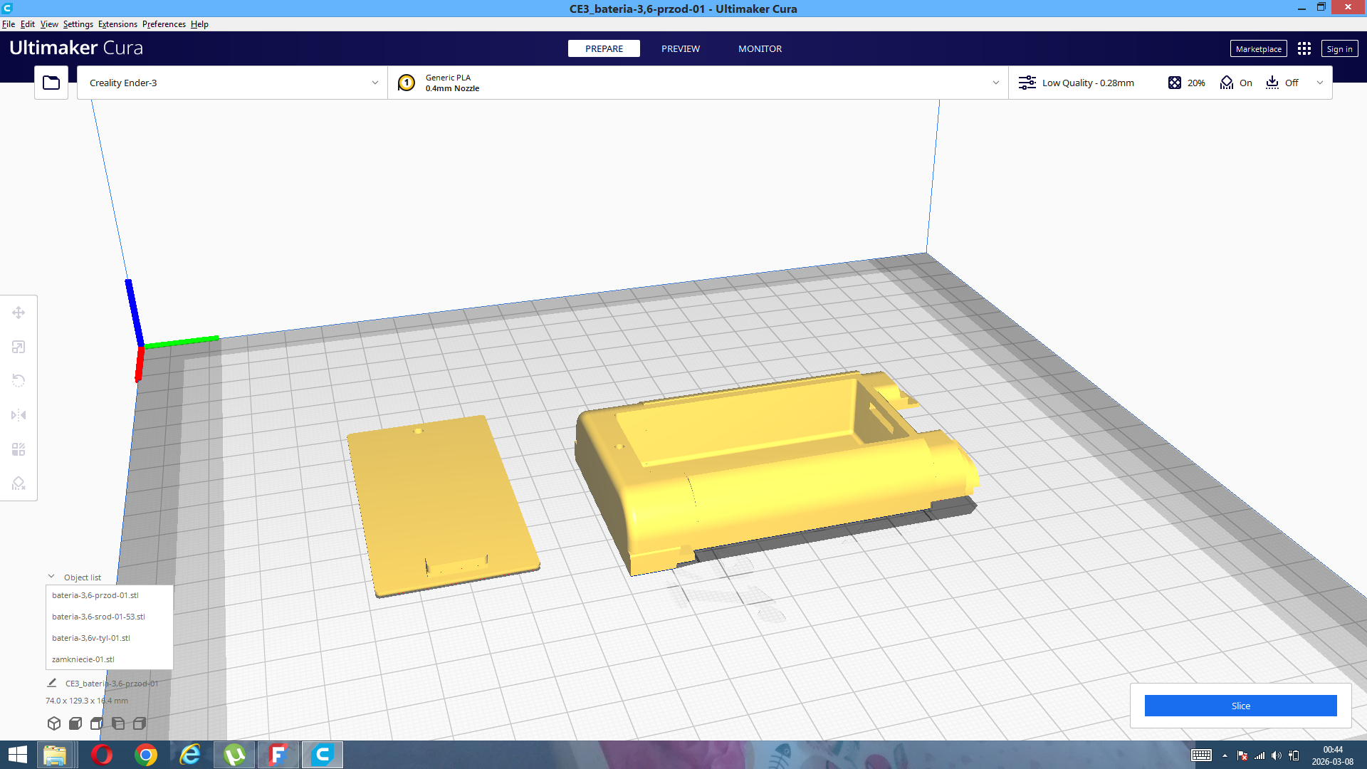 Baofeng BF-V8A battery bateria 3D model