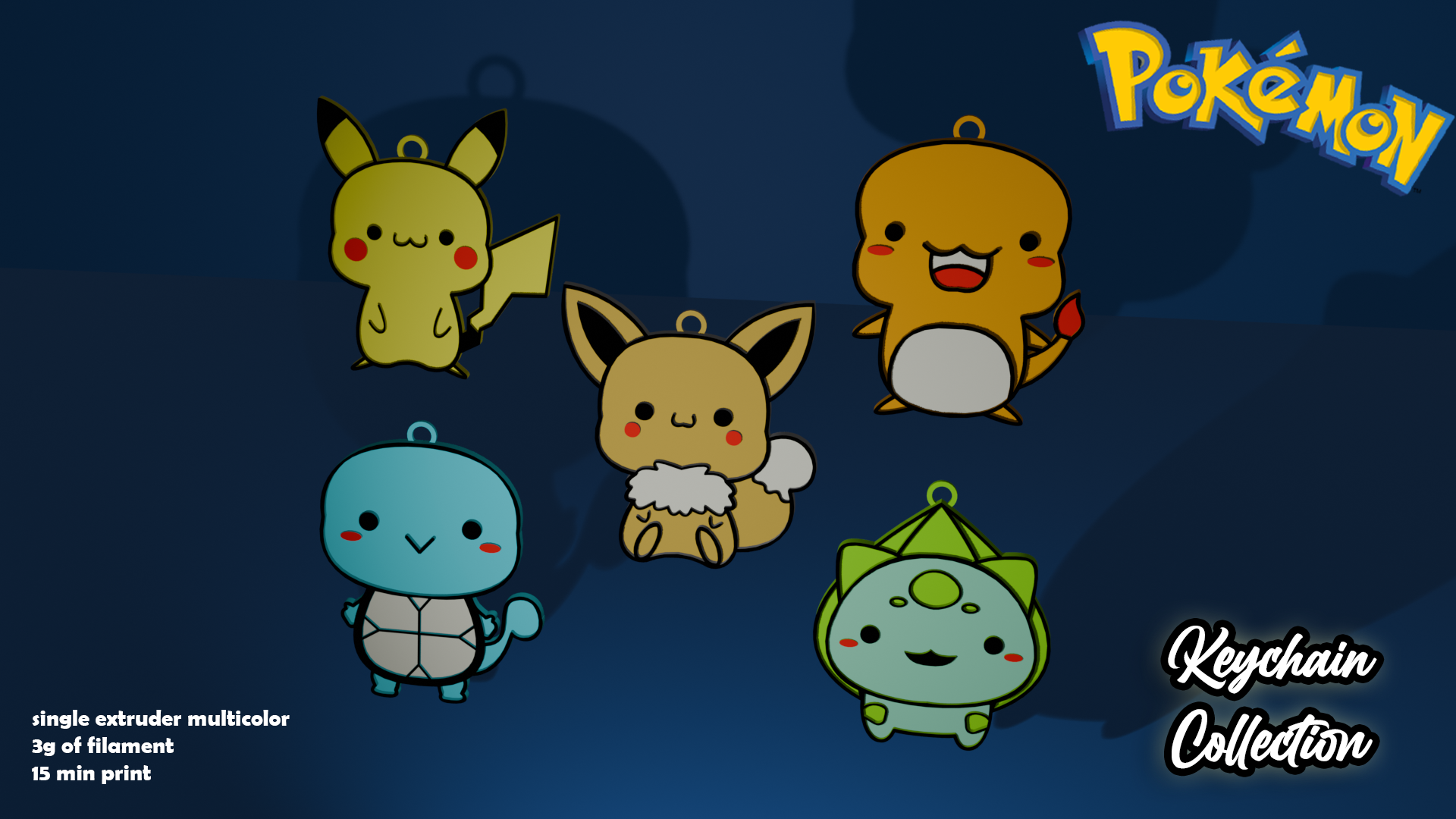 Cute Pokémon Keychain Collection