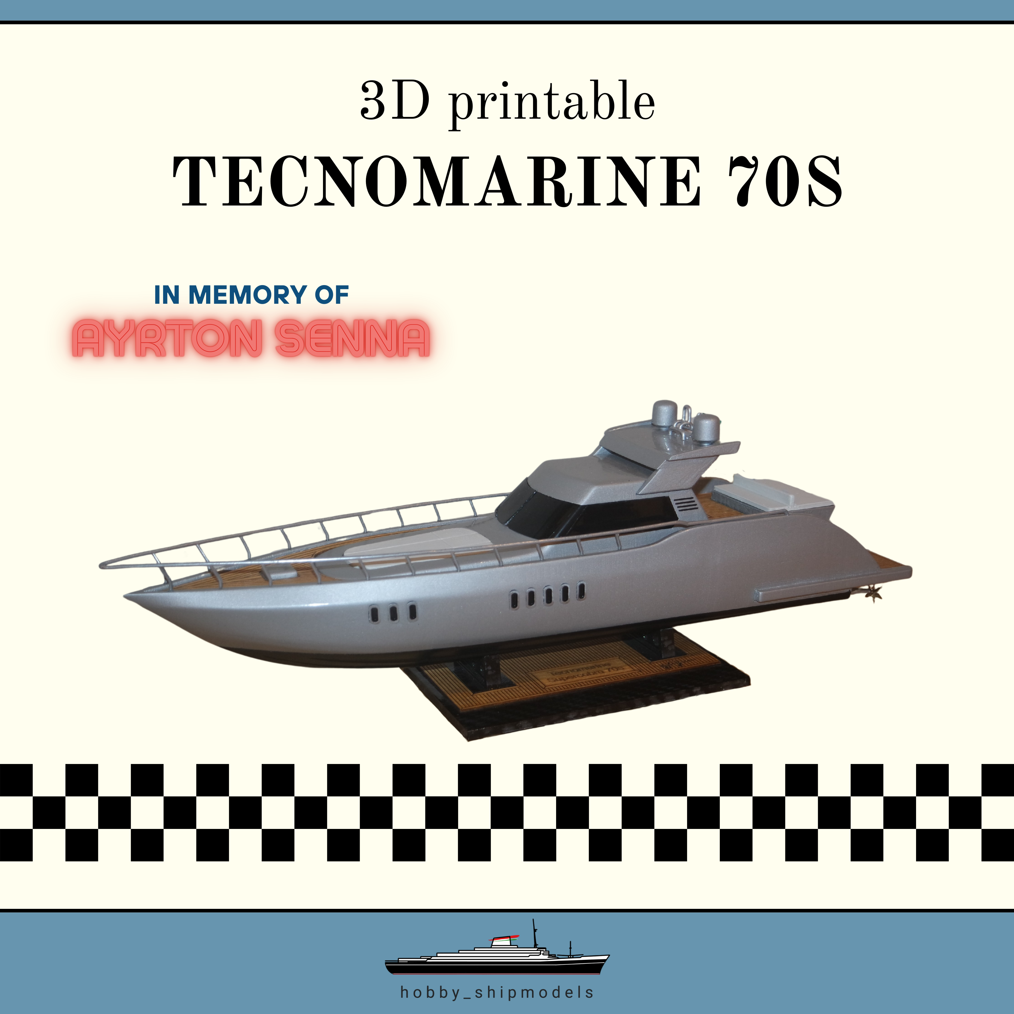 Ayrton Senna special - Tecnomarine Supercobra 70s - Complete model kit