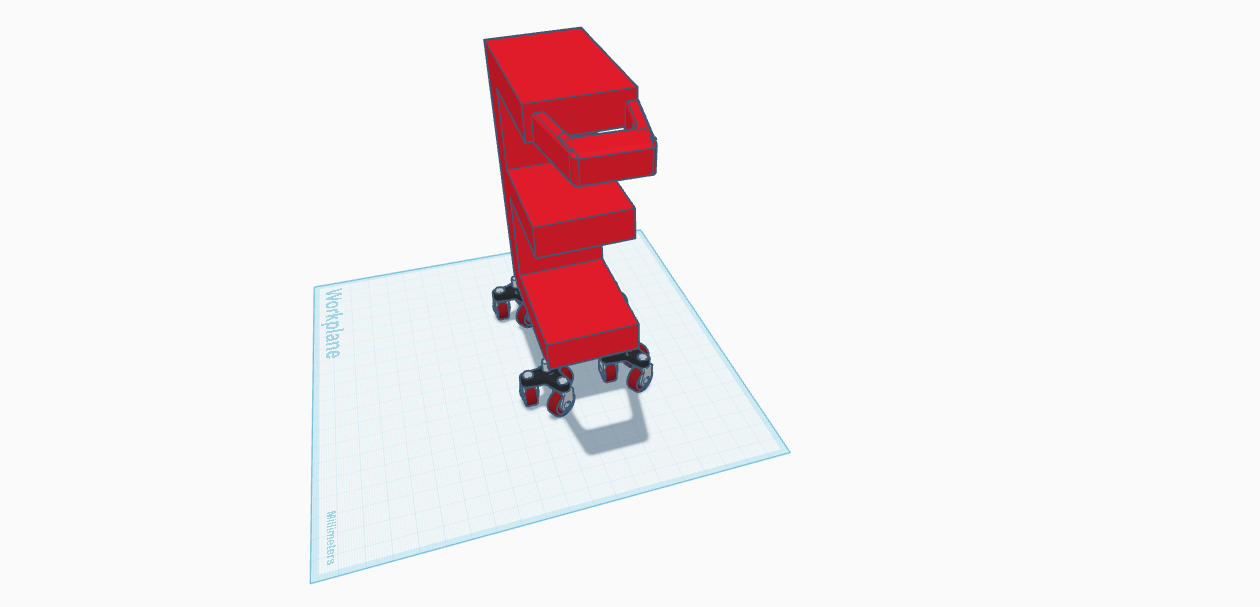 "e" shelf on wheels