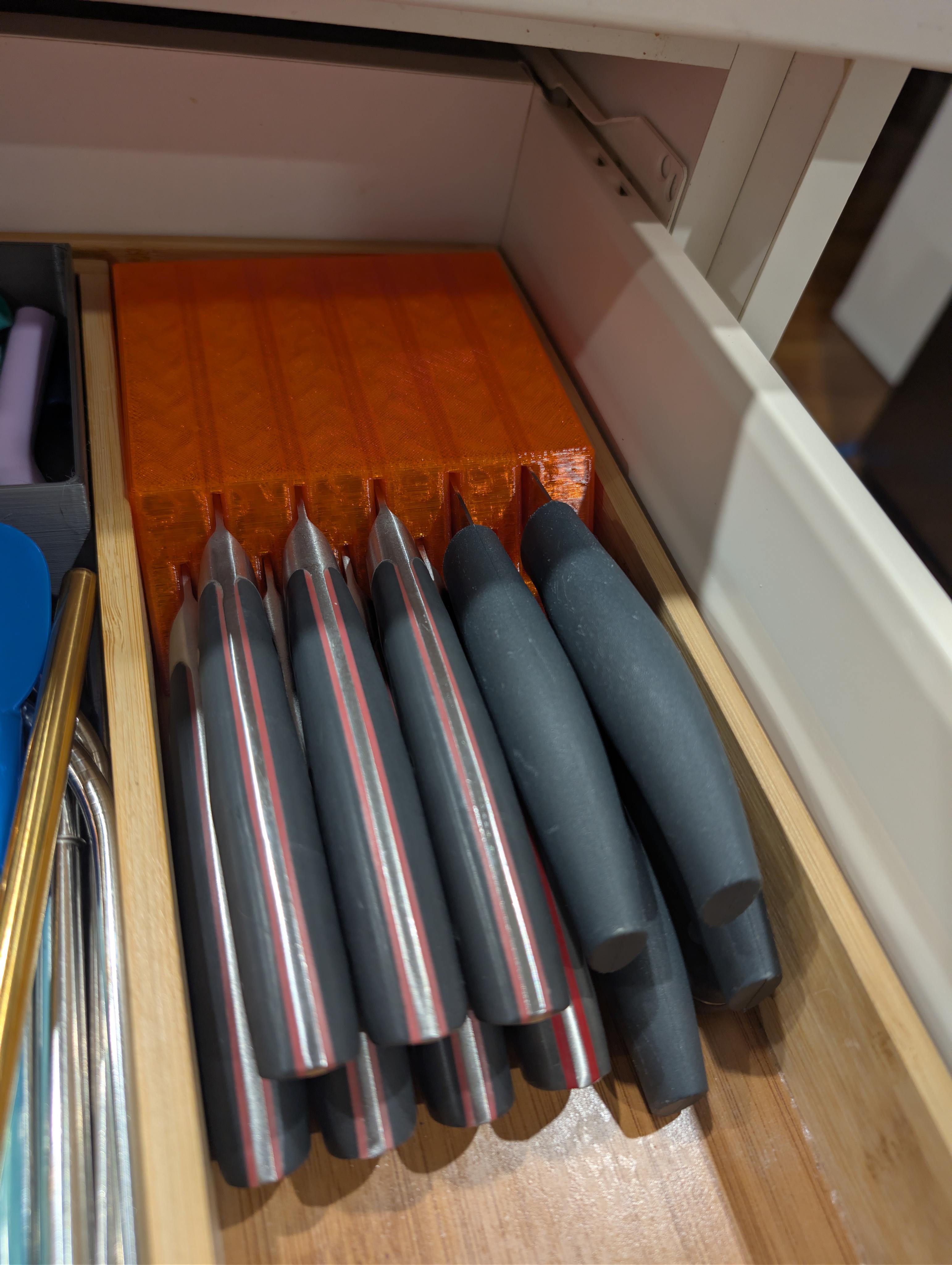 Steak Knife Block - In-Drawer (partially parametric)