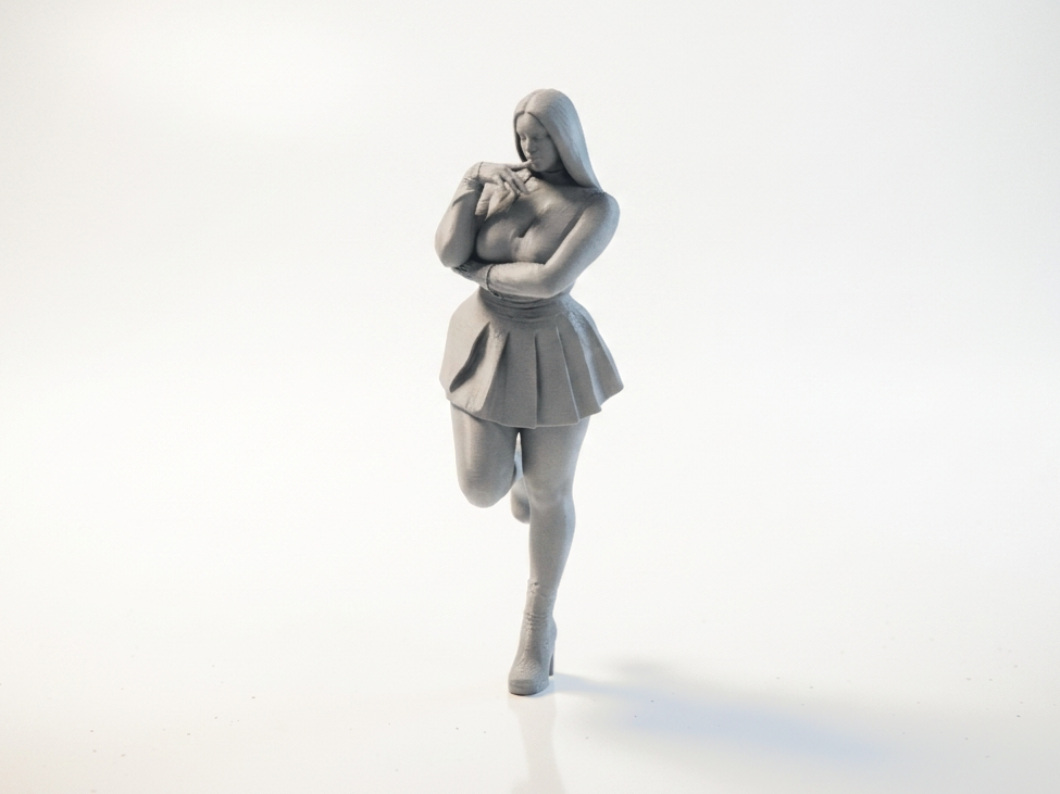 Lady Leaning On Wall Female Figurine 3D Printable