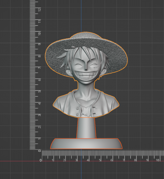 Monkey D. Luffy Bust One Piece Straw Hat STL 3D Print Figure Statue — miniatura 3