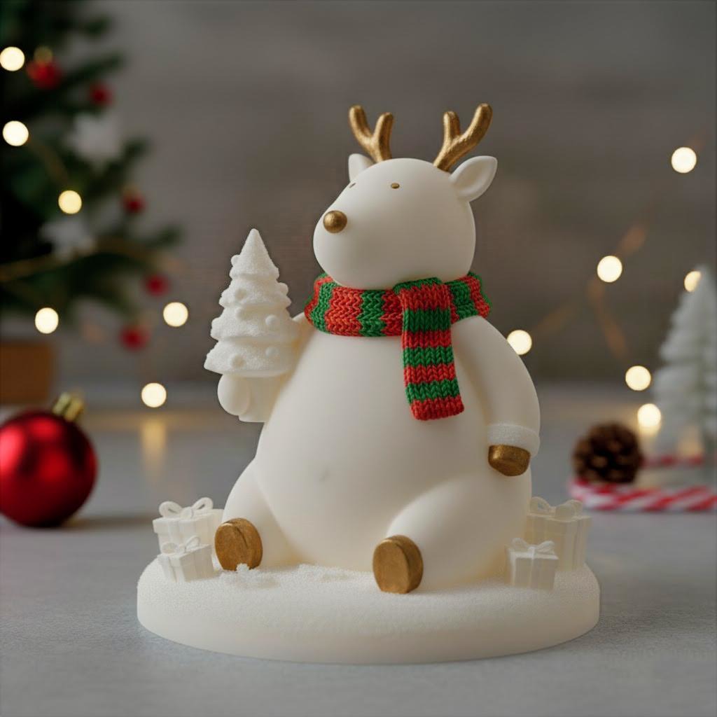 Chubby Reindeer Holiday Figurine