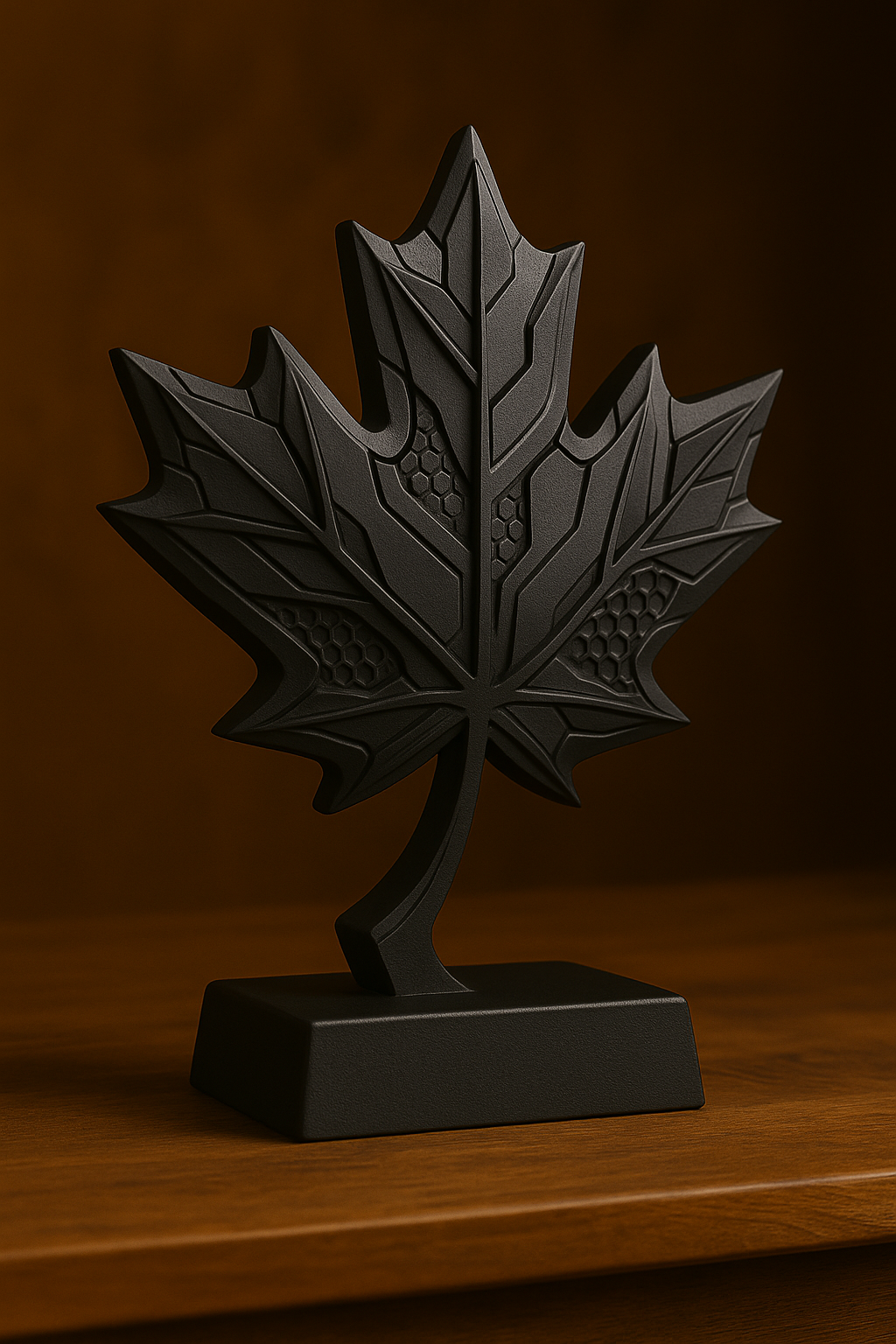 Geometric Maple Leaf Sculpture