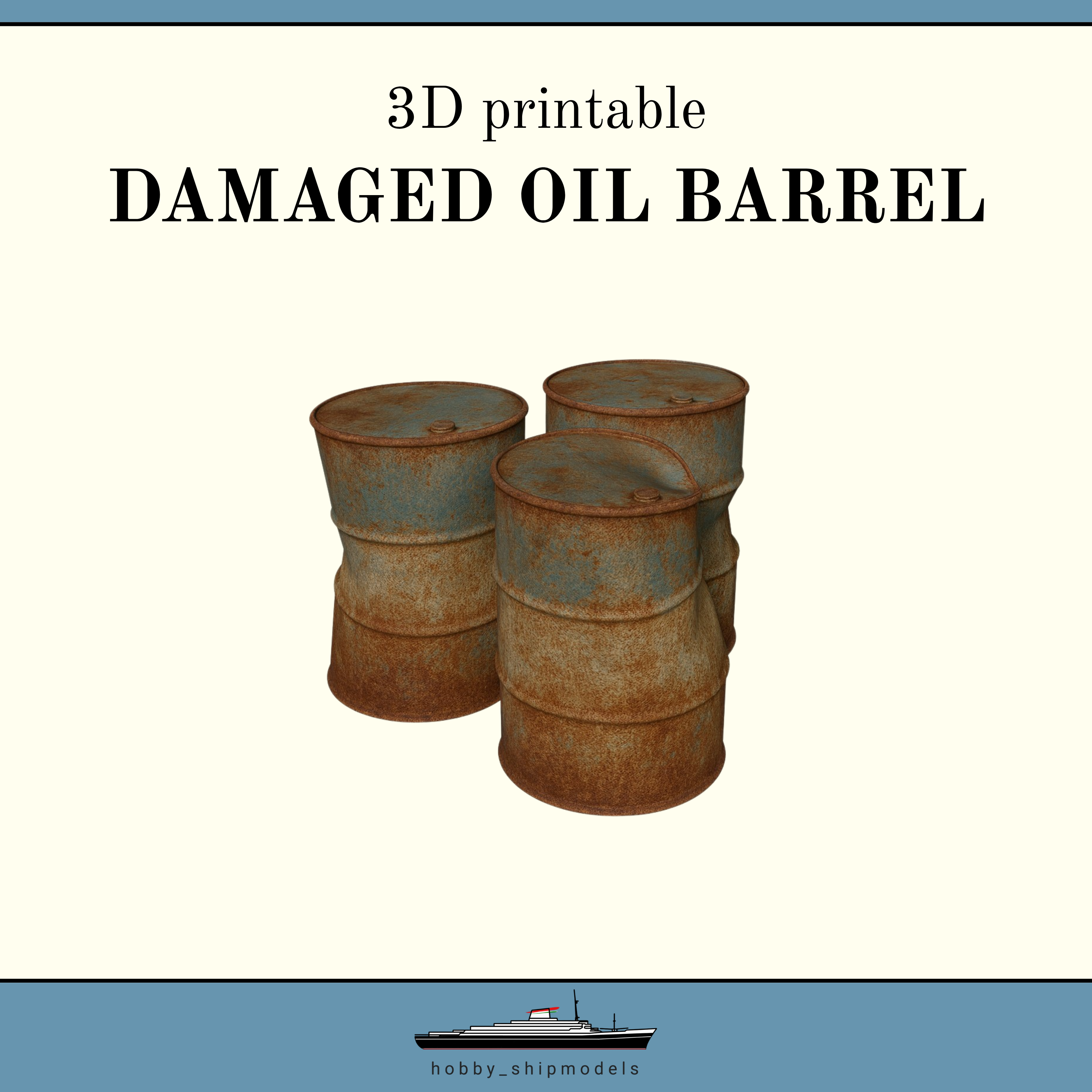 1:35 scale set of damaged oil barrels