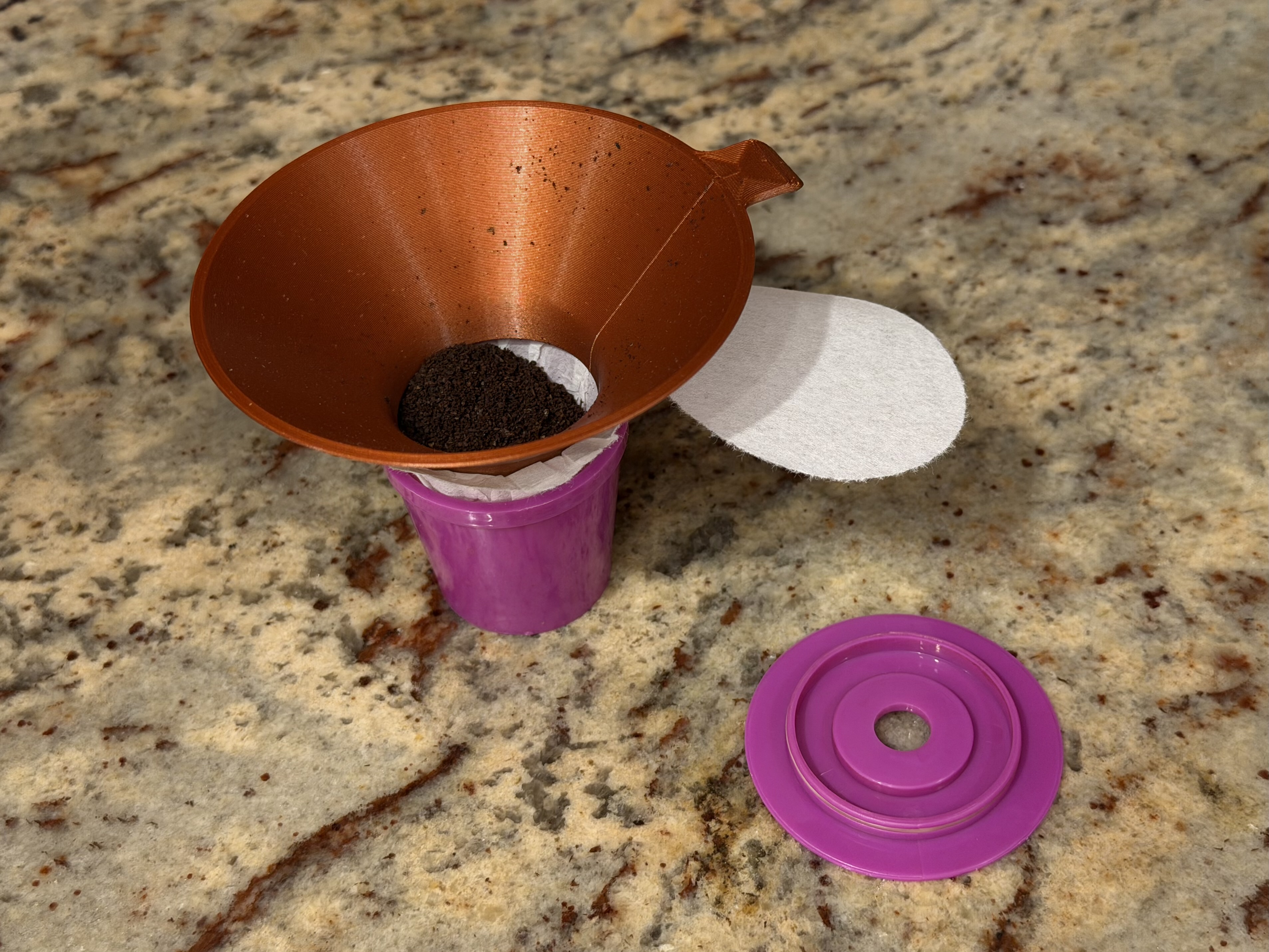 Funnel for refillable Keurig K-Cup pods