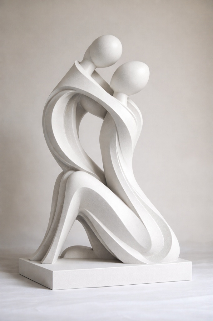 "Eternal Bond" - Abstract Mother & Child Sculpture 3D model
