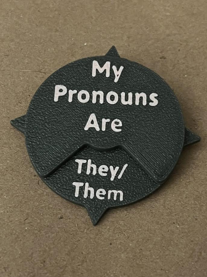 Pronoun Wheel Indicator Pin
