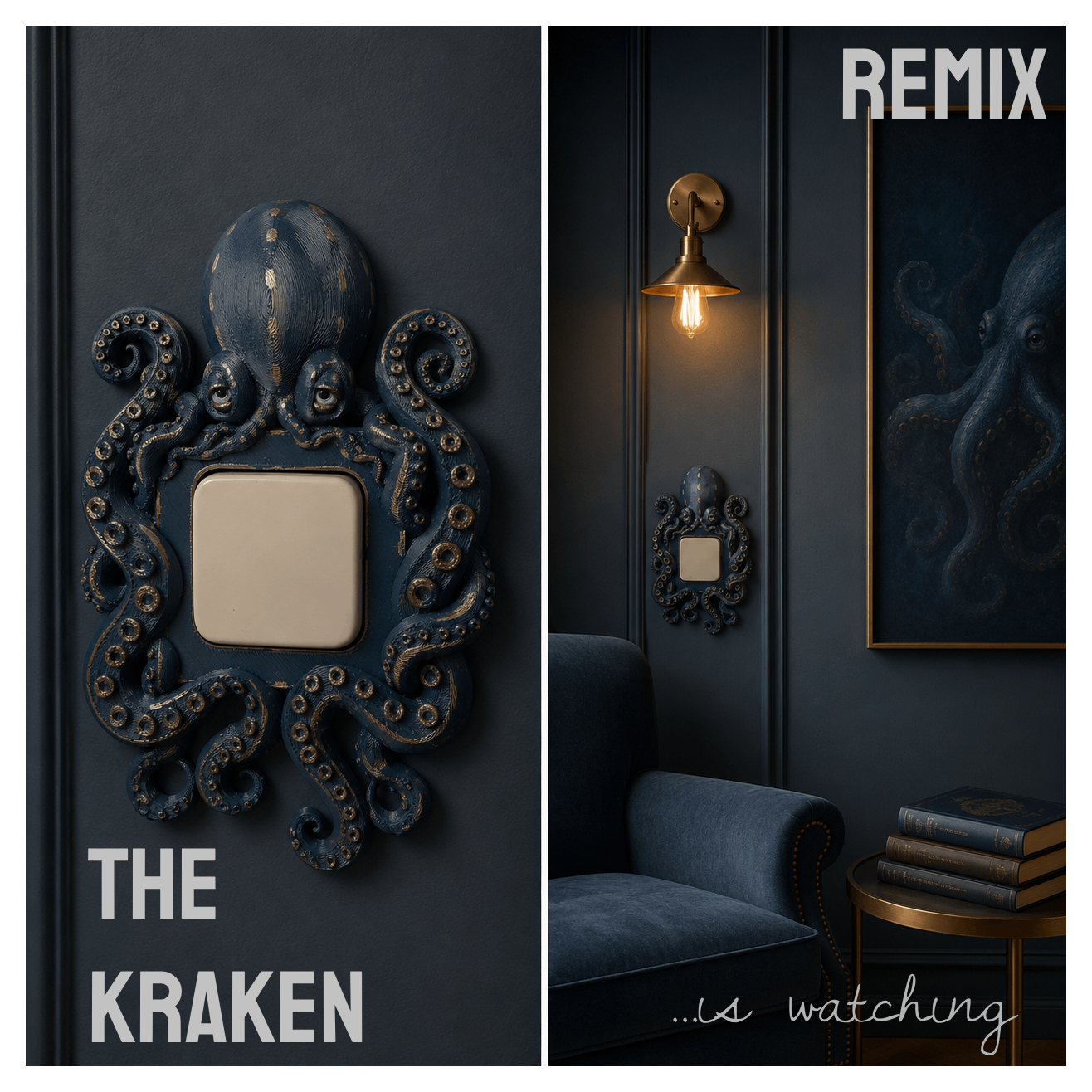 The Kraken - Decorative Light Switch -  Gira system 55 compatible
