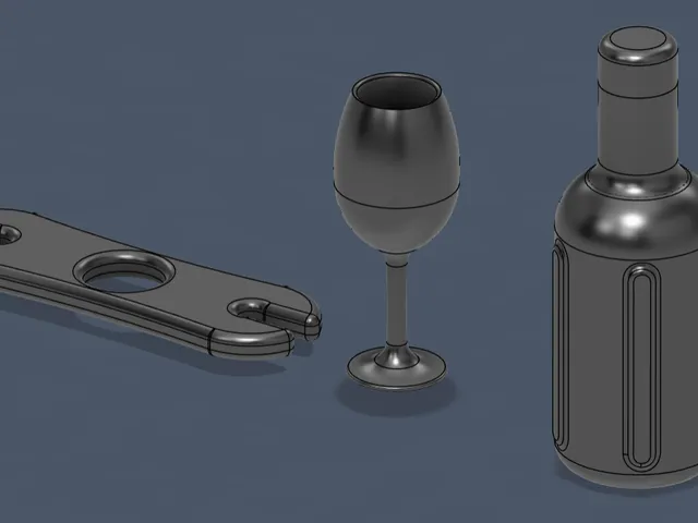 Wine Set (Bottle, Glass, Holder)