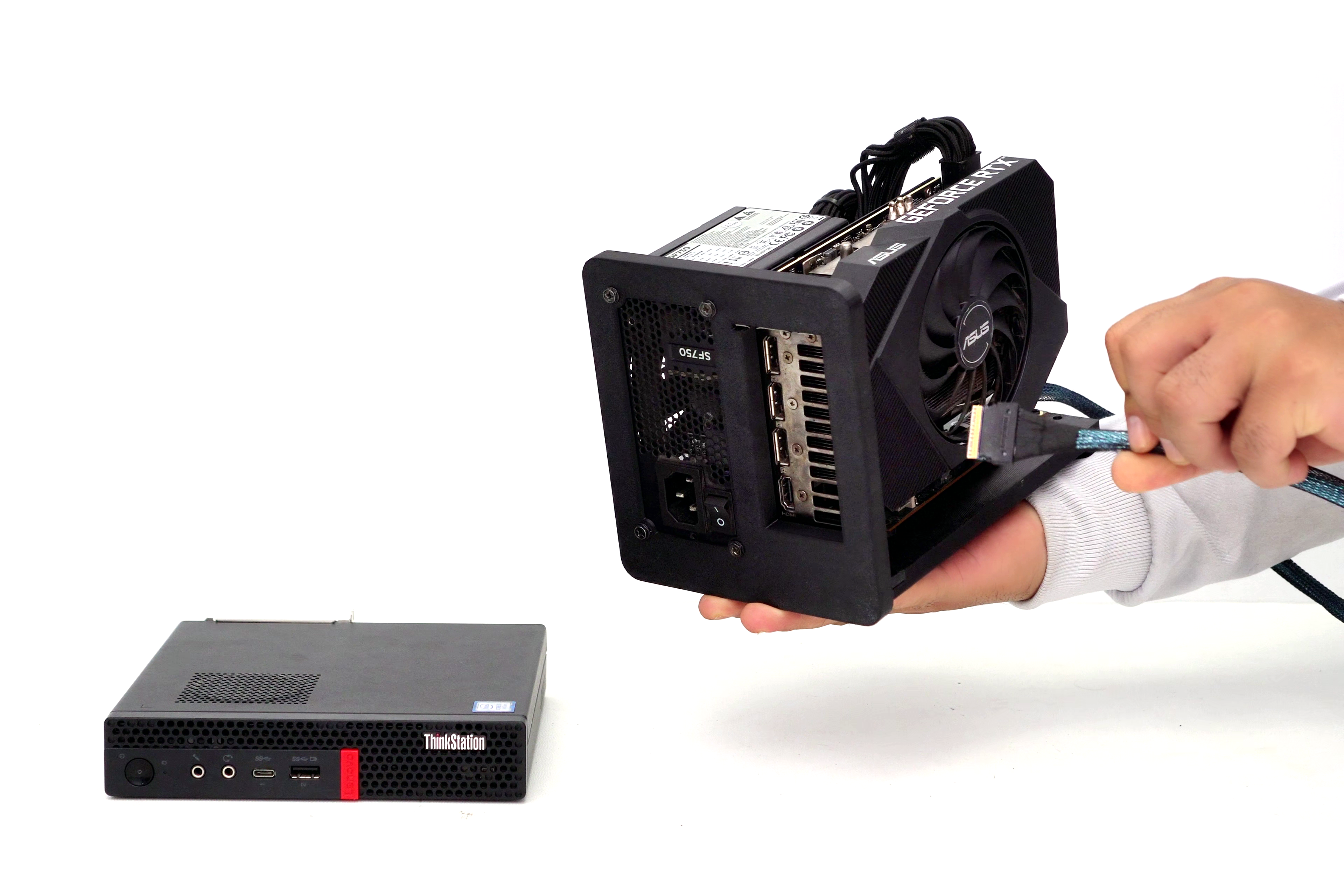 DIY Micro PCIe SlimSAS 8654 eGPU testbench — thumbnail 4