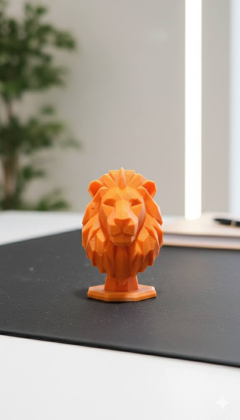 Low-Poly Löwenbüste (Geometric Lion)
